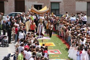 Imagen de la alfombra florar usada para celebrar la festividad del Corpus Cristie