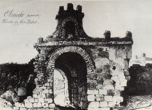 Representación antigua del arco de San Pedro